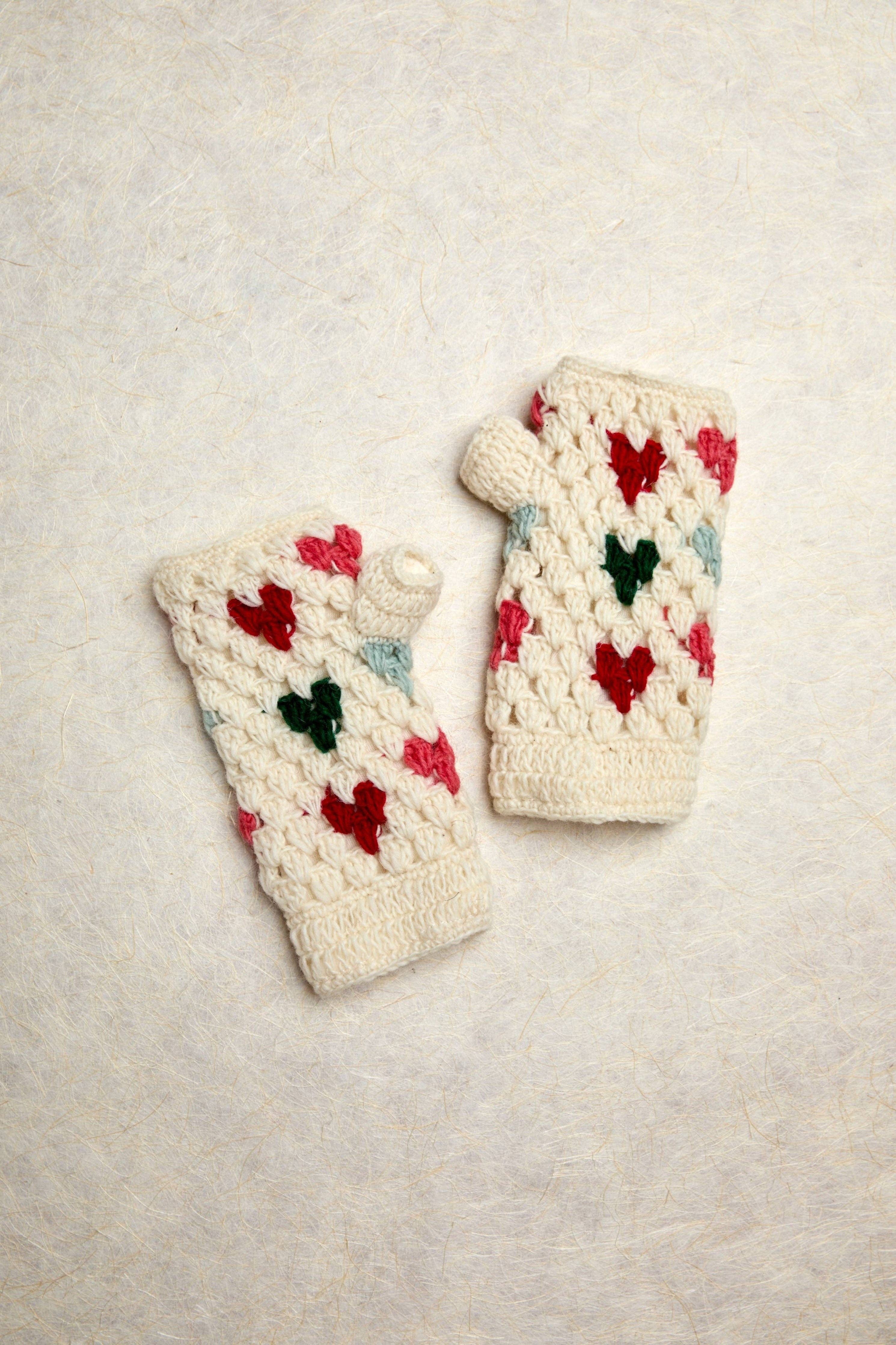 By Many Hands - Wholesale Gloves - Women's - Carina Ecru Crochet Handwarmers0