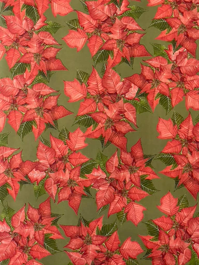 Broad Bloom - Wholesale Flat Wrap - Red Poinsettia Wrapping Paper5
