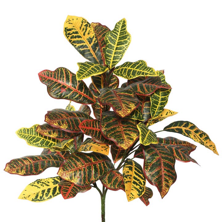 Vickerman 34" Artificial Green and Orange Croton Plant. for wholesale on Faire