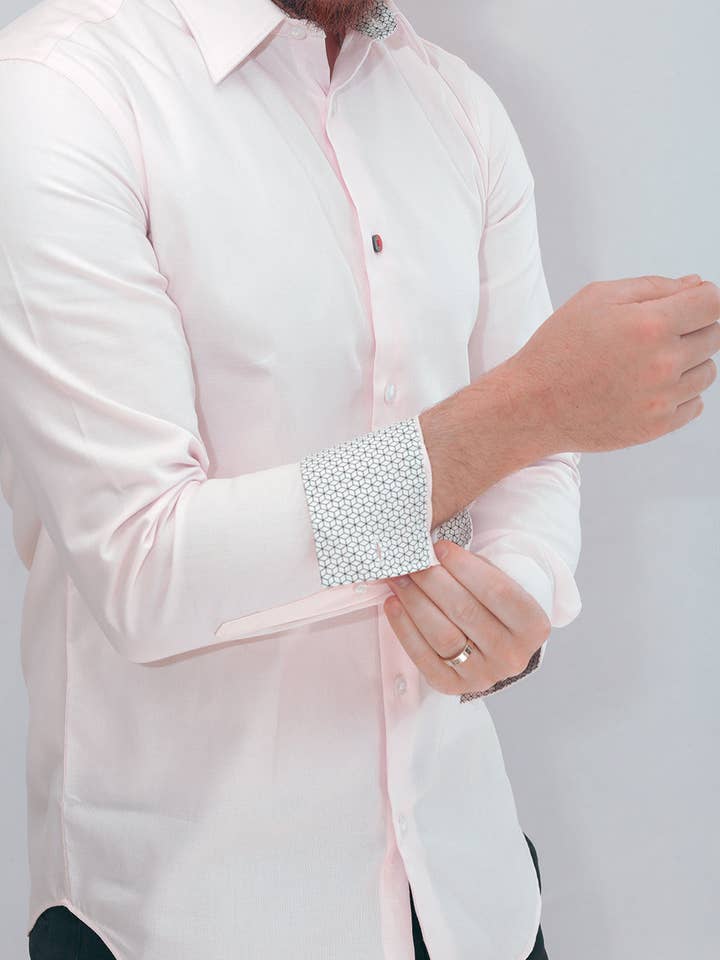 CAMISA DE GRIFE ROSA MARRAKESH por atacado de Aayat Menswear