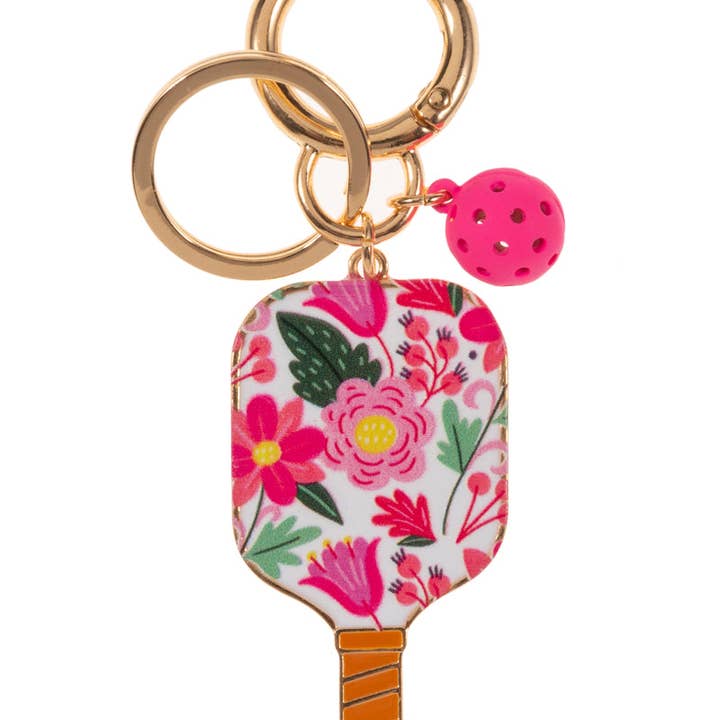 Designature New York - Wholesale Keychain – Women's - Pickleball Paddle Shaped Print Enamel Keychain1