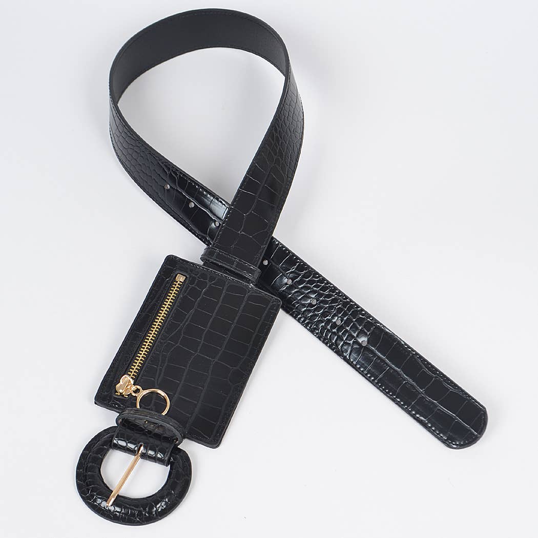 3AM BY H&D ACCESSORIES - Wholesale Belt Bag - Women's - Faux Croc Leather Belt Bag2