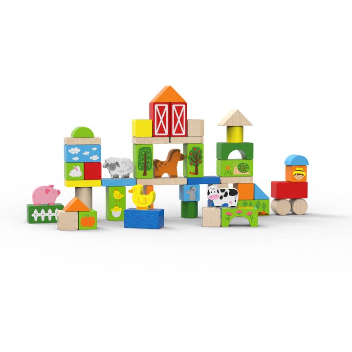 Bloques de construcción en caja de almacenamiento, 50 piezas para venta al por mayor de Magni ApS