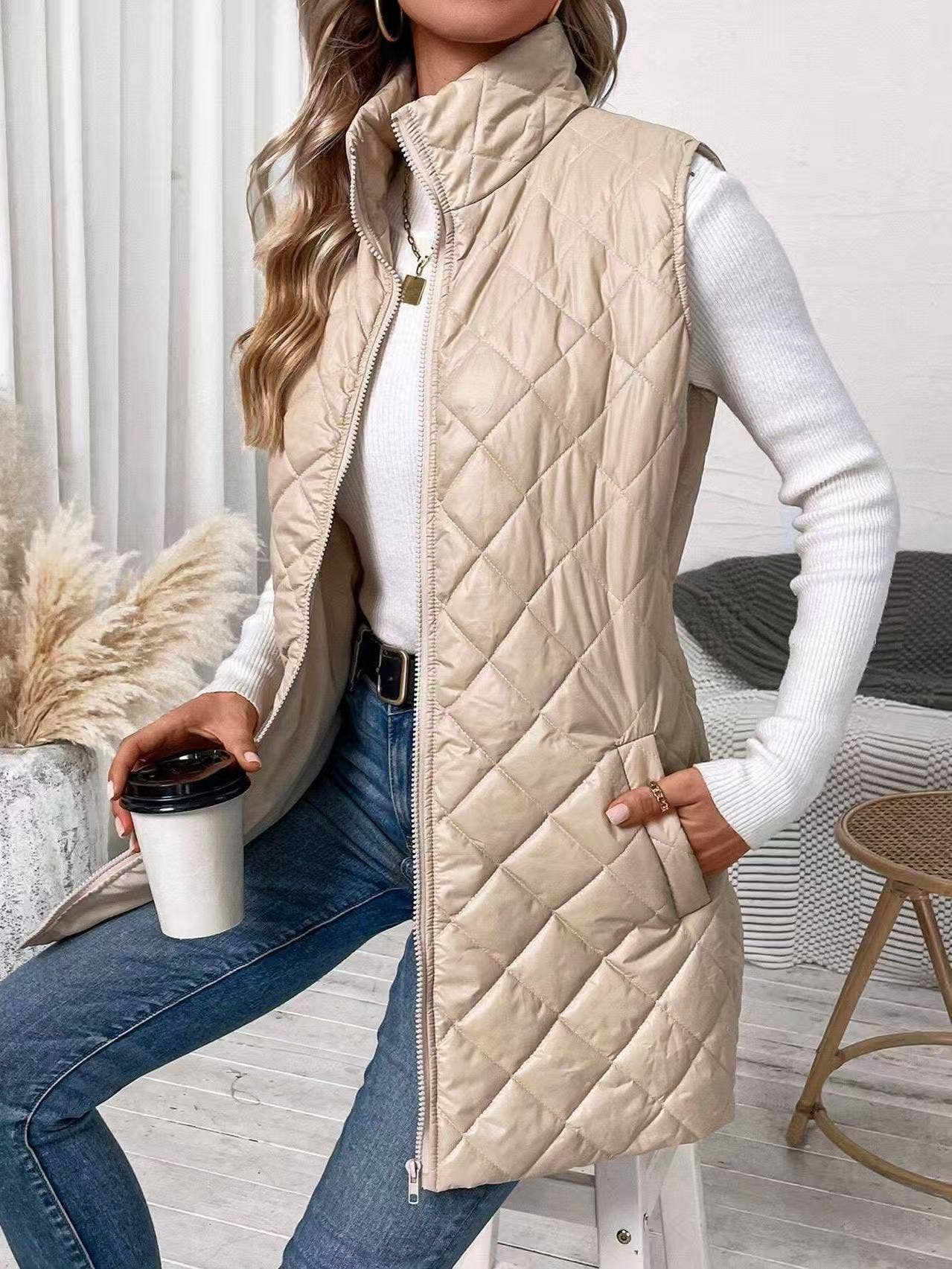 Miss Sparkling - Wholesale Outerwear Vest - Women's - Quilted Thin Vest