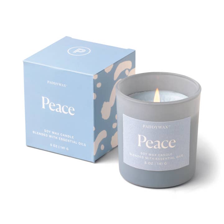 Designworks Collective - Wholesale Jar/Filled Candle - Paddywax Wellness Glass Candle - Blue - Peace1