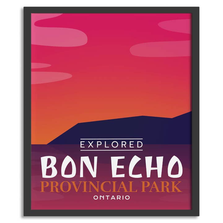 Poster «esplorato» del parco provinciale di Bon Echo per la vendita all'ingrosso da parte di Canada Untamed