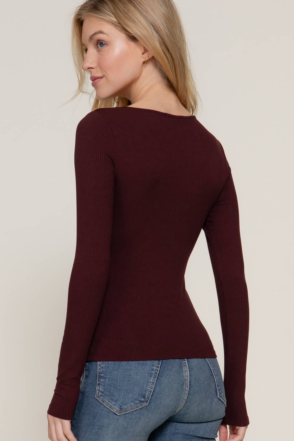 Active Basic | Active USA - Wholesale Knit Top - Women's - Long Sleeve Round Neck Double Layer Tee13