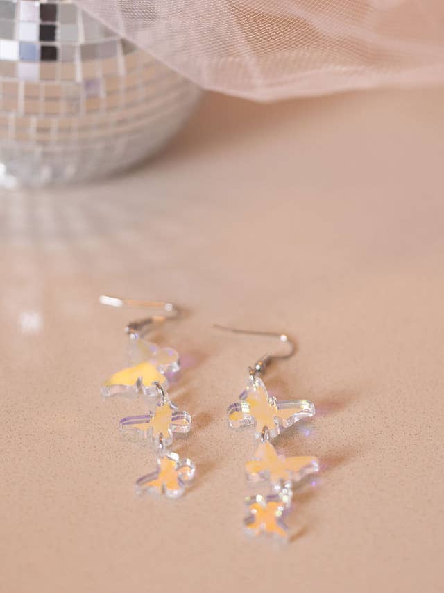 Iridescent Butterfly Triple Acrylics for wholesale by TLD Designs