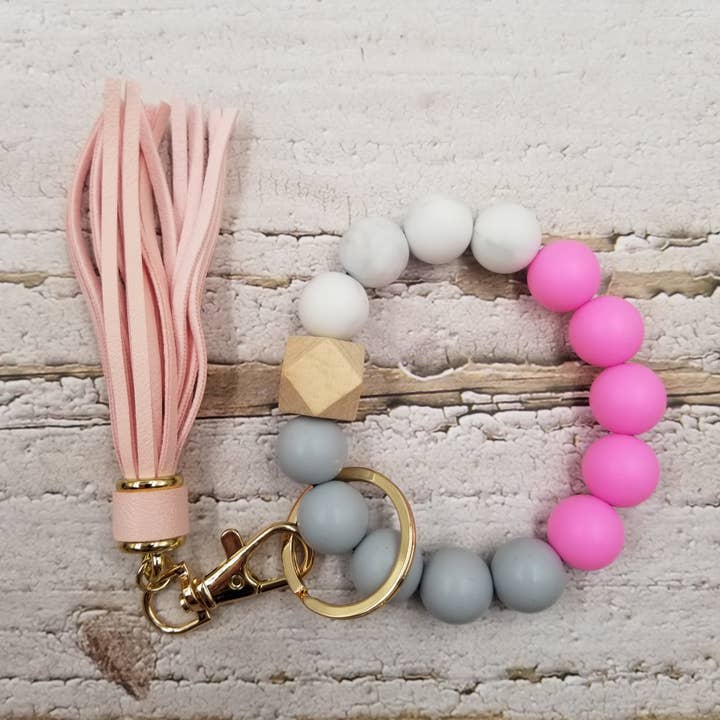 Treasure Wholesale - Wholesale Keychain - Women's - Handmade Silicone Bead Bangle Keychain0