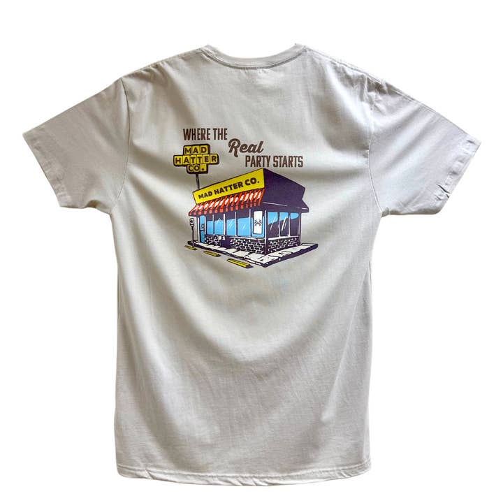 The Mad Hatter Co - Wholesale Screen Printed T-Shirt - Unisex - MHC Where The Real Party Starts Tee