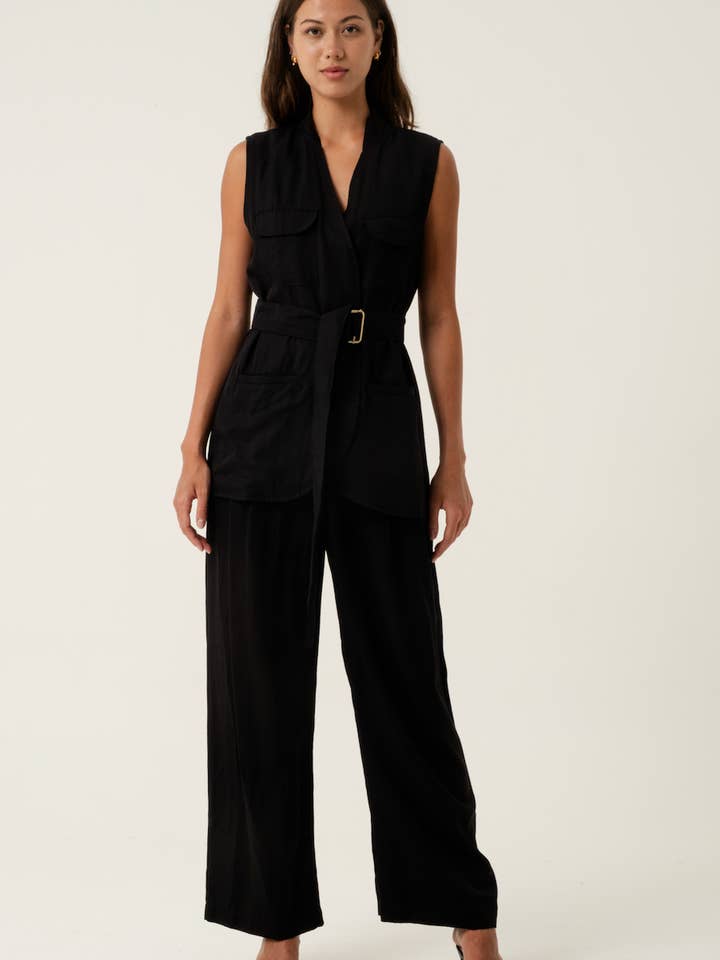 Pantalones Anchos de Pierna Ancha Julia Negros para venta al por mayor de AMIRA Collective