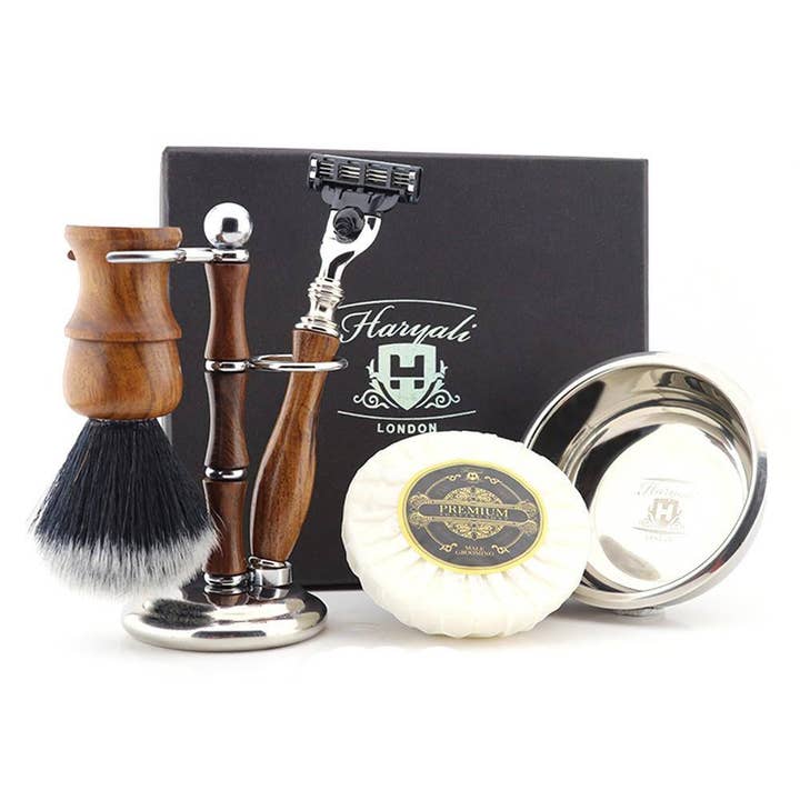 Haryali London - Wholesale Shaving Set/Kit - Men's - Haryali's Wooden Shaving Set1