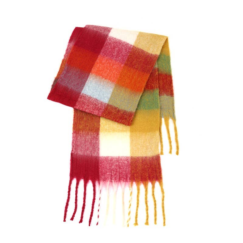 Sweetkama - Vente Écharpe – femme - Écharpe quotidienne à carreaux AC pour femmes SKAS42015