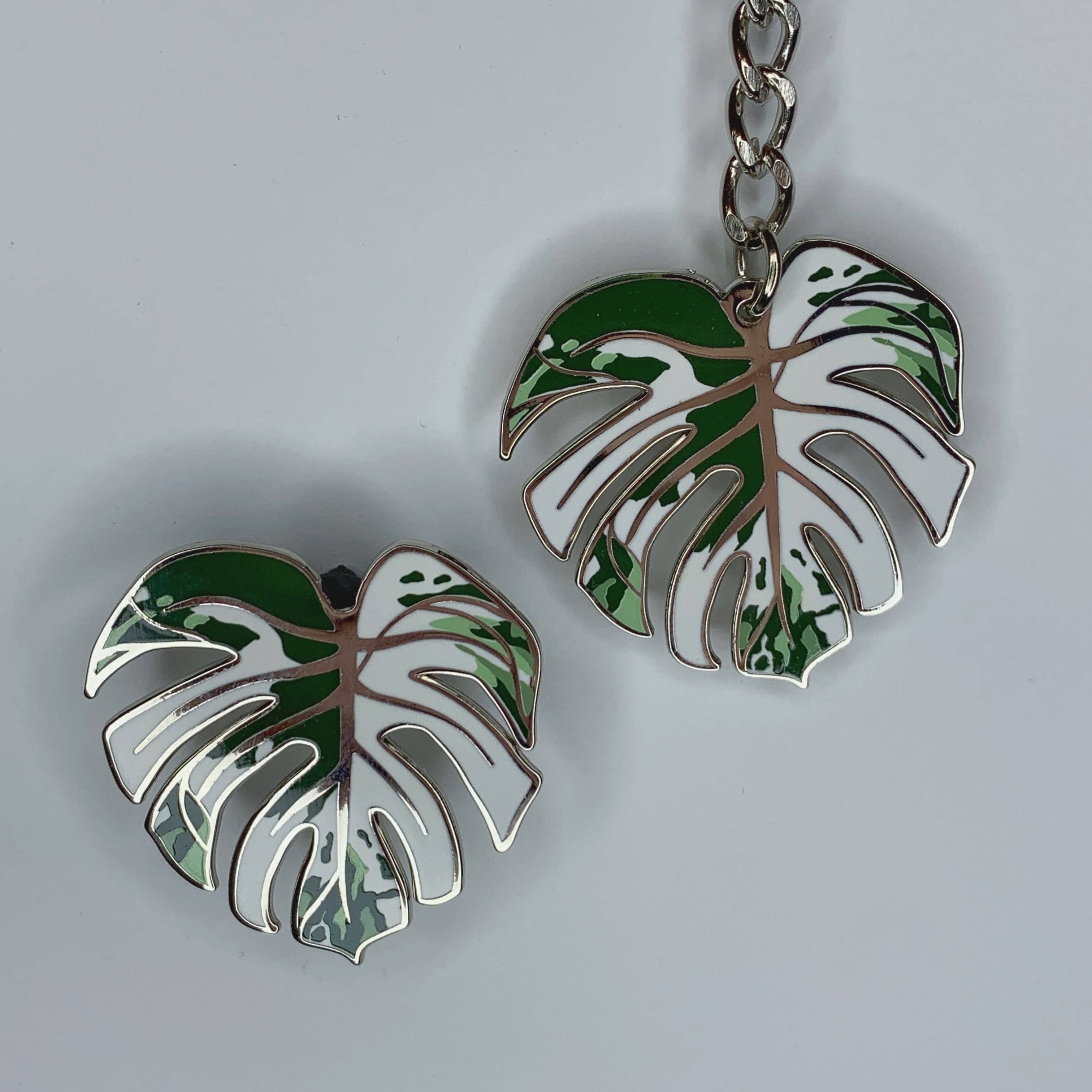 Luxe Foliage - Wholesale Keychain – Unisex - Screenprint Monstera Albo2