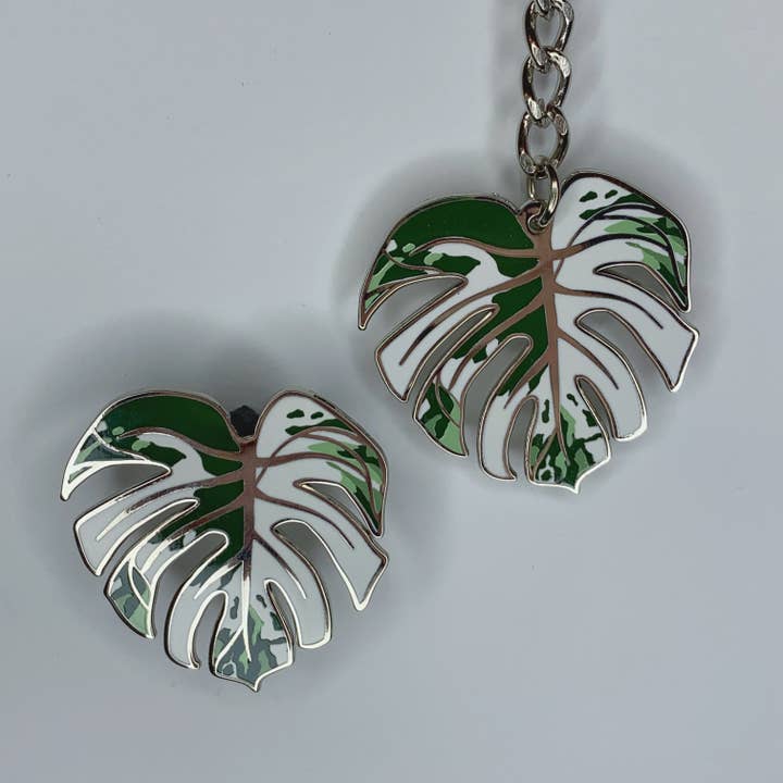 Luxe Foliage - Wholesale Keychain – Unisex - Screenprint Monstera Albo2