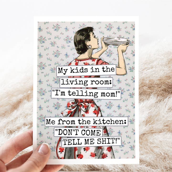 Card. My Kids In The Living Room... Mother's Day. Funny. Mom for wholesale by Raven's Rest Studio