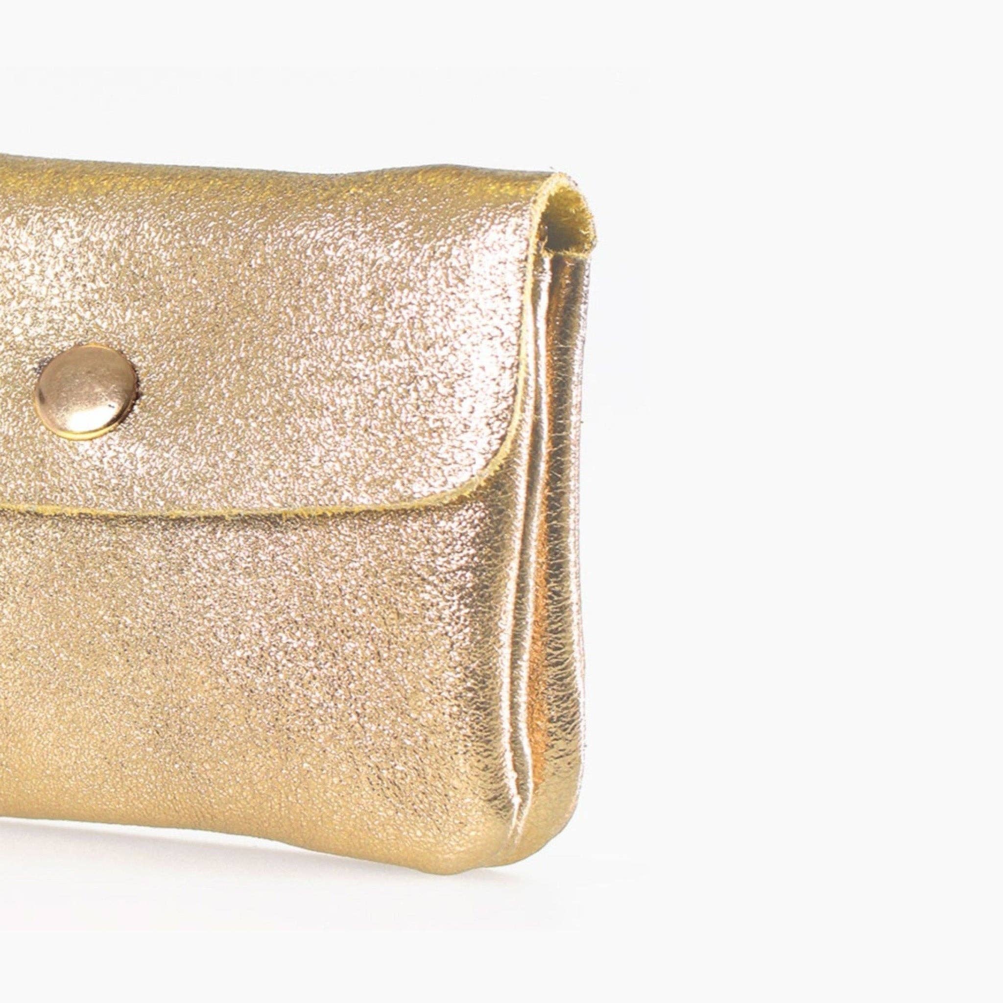 Sarta Pelle – wholesale Coin purse – Women’s – Macie Italian Leather Small Coin Purse - Gold, Metallic1