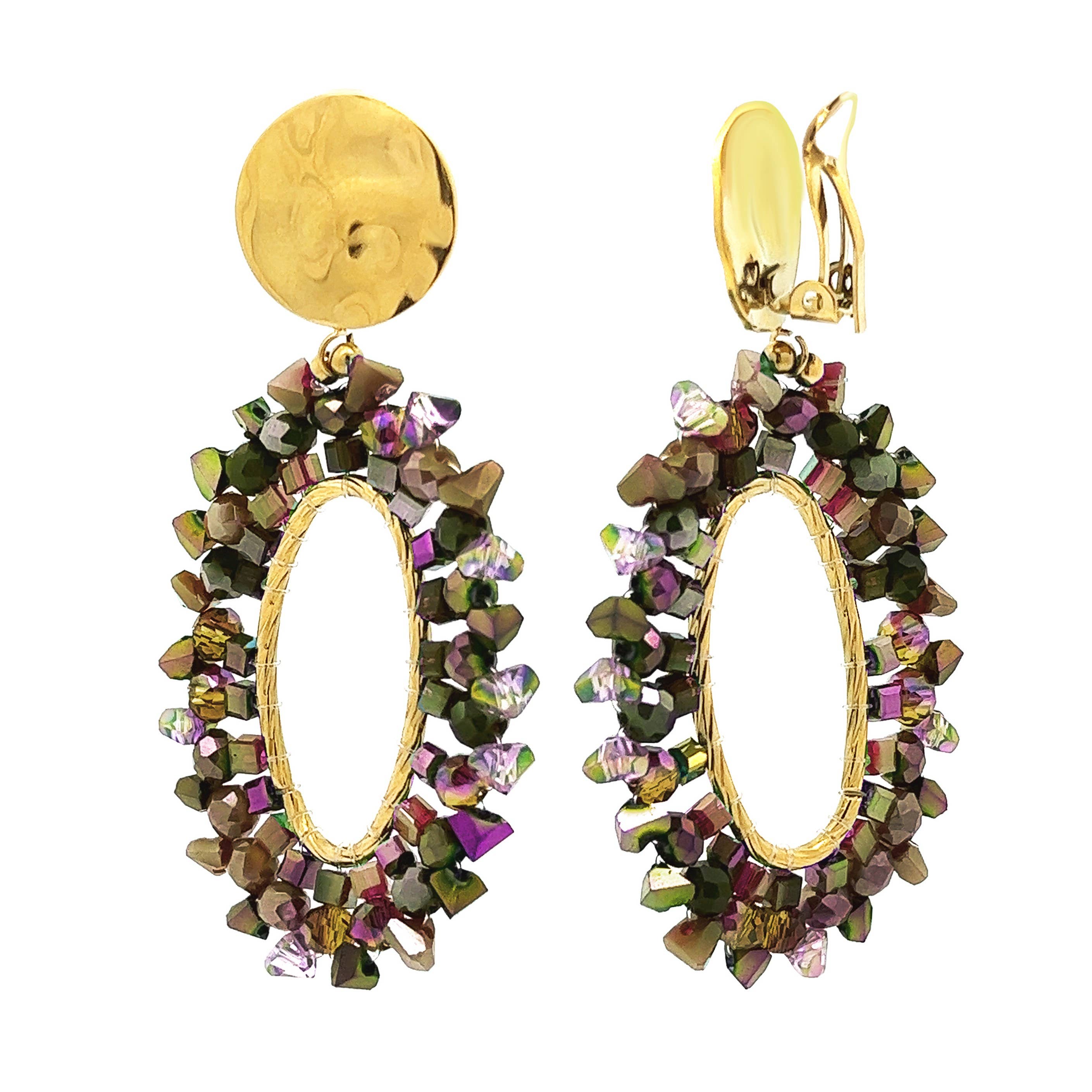 AMORINO SRL - Wholesale Dangle Earrings - Crystal Earring Clip - OL2392E7346