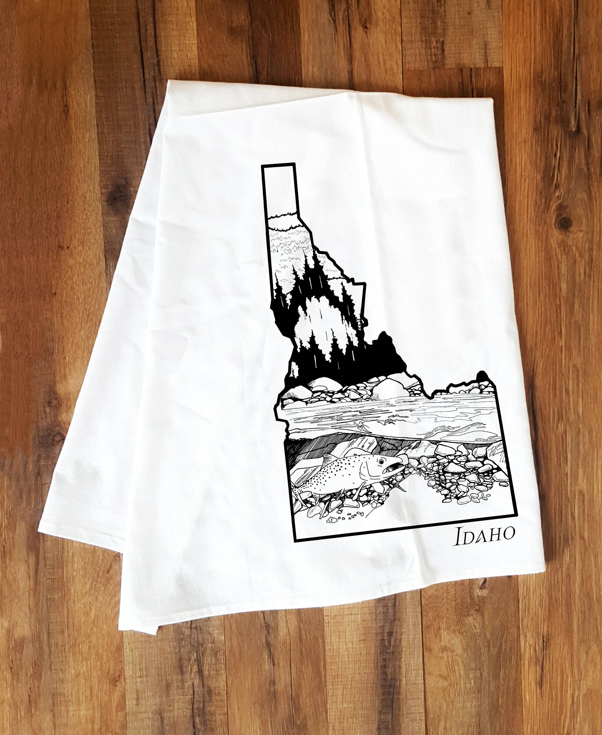 Corvidae drawings & designs - Wholesale Tea Towel - Idaho State Tea Towel0