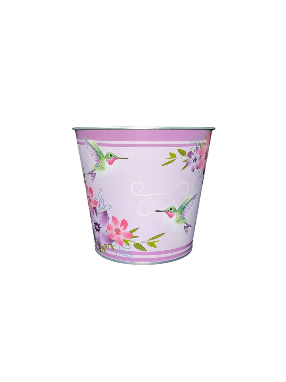 Thompson Wholesale - Wholesale Plant Pot - Hummingbird Floral Metal Pots -- 12 Piece Set3