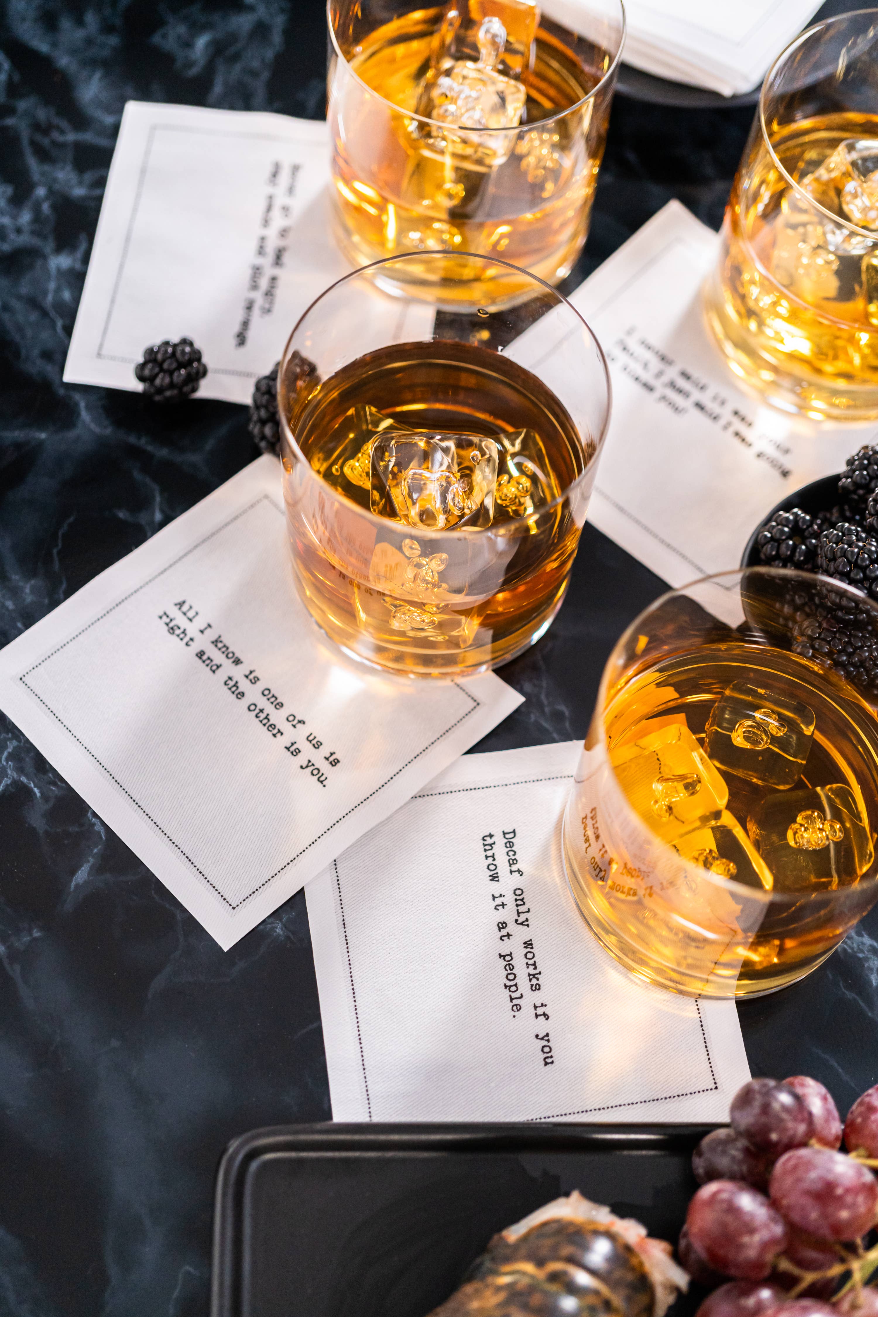 Five Star Napkins Inc. - Wholesale Disposable Napkin - Subversive Quotes - White Cotton Cocktail Napkins x 502