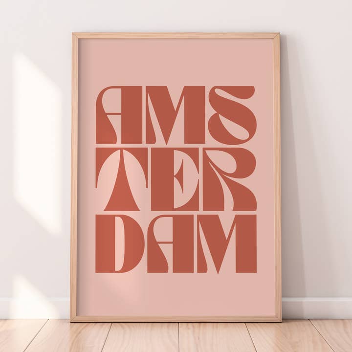 Impression typographique d'Amsterdam pour la vente par Alaina Creates