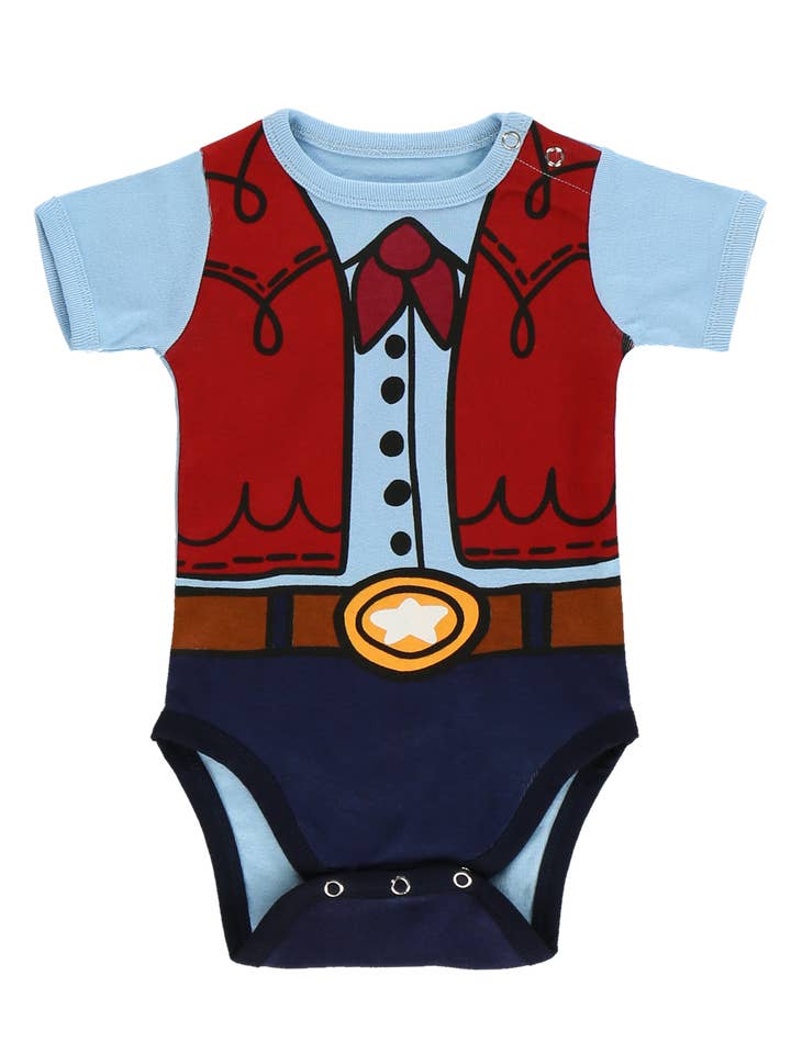 Lazy One - Wholesale Bodysuit (Non-Footed) - Baby - Cowboy Infant Creeper