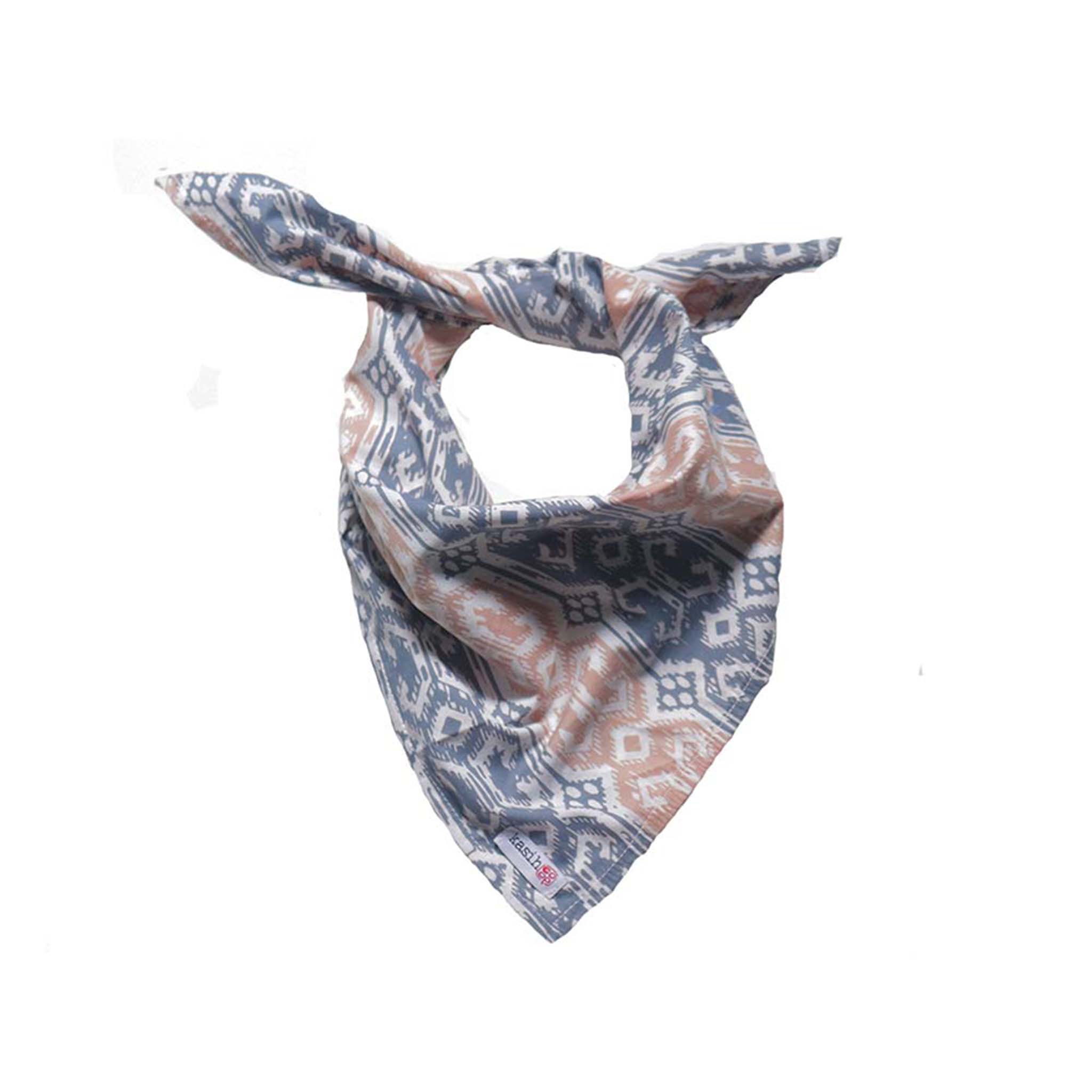 Kasih Co-op - Wholesale Bandana - Uniseks - Handgeverfde batikbandana blauw geel 100% katoen met de hand gestempeld5