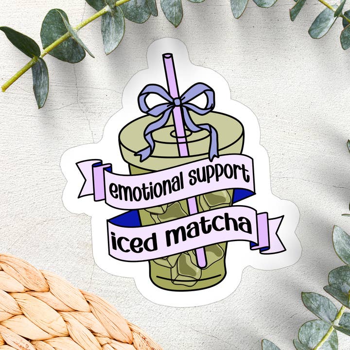 Stickers X Ashley Bexar - Wholesale Sticker - Matcha Caffeine Iced Tea Waterproof Vinyl Sticker