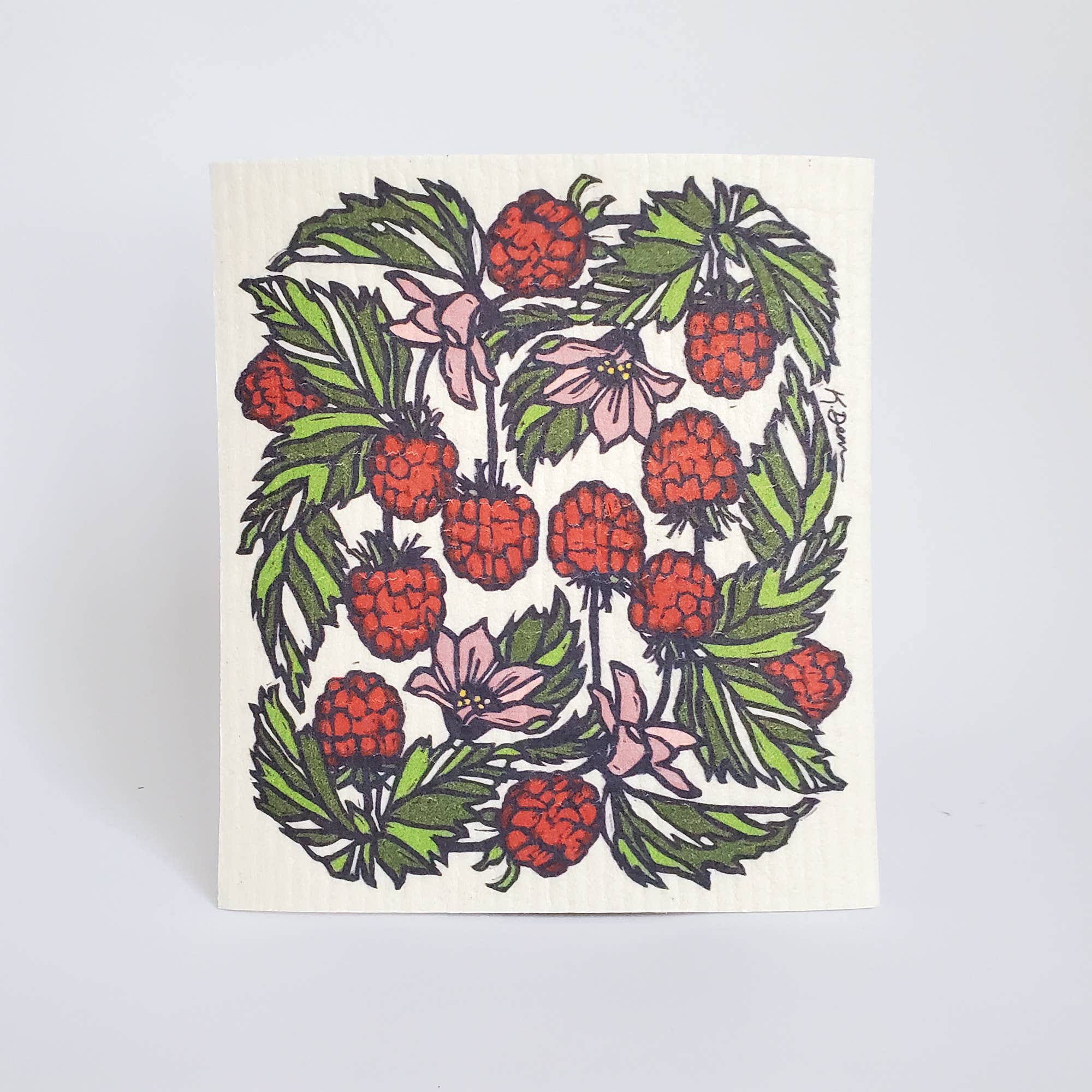 Little Green - Wholesale Dishcloth - Eco-Friendly Dish Cloth Summer Raspberry, Swedish Dishcloth