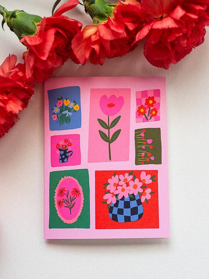 flower stamps card for wholesale by Bouquet of Joy