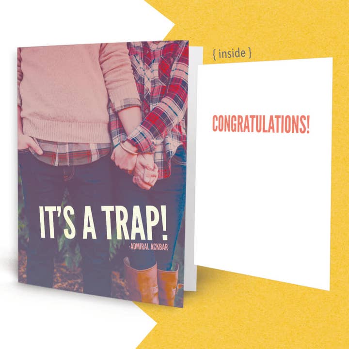 Admiral Ackbar Trap Congratulations Card for wholesale by Middle Child Made