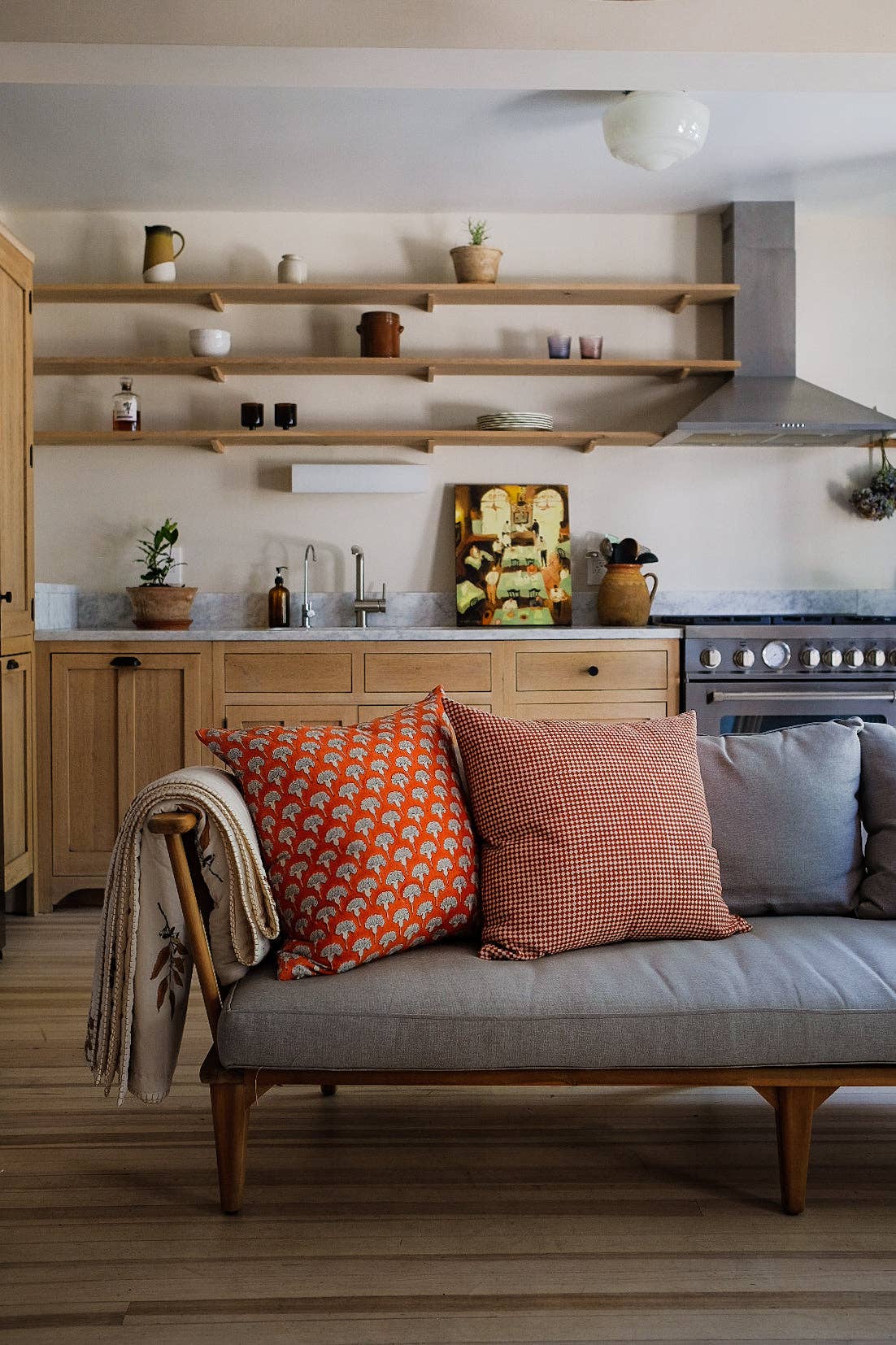 Soil to Studio - Vente Housse de coussin - Rekha - Taie d'oreiller en lin imprimée à la main (Rojo)3