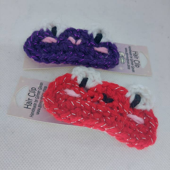 Crochet Frog Hair Clip - Glitter for wholesale by Glitter Ghost Clothing and Accessories
