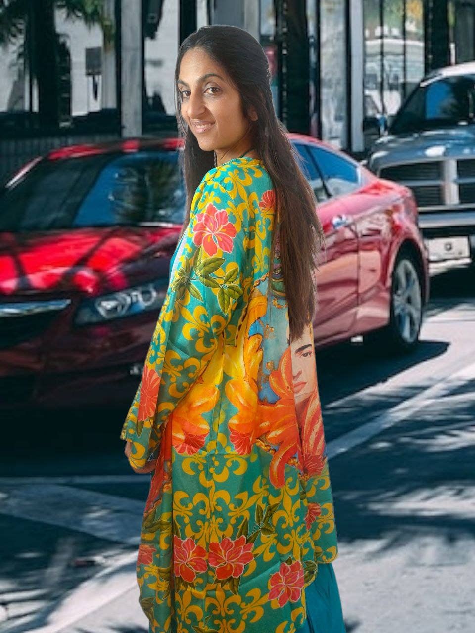 Nola by bijusol - Wholesale Kimono - Dames - 22320-2 Zijde kimono jas Frida Khalo4