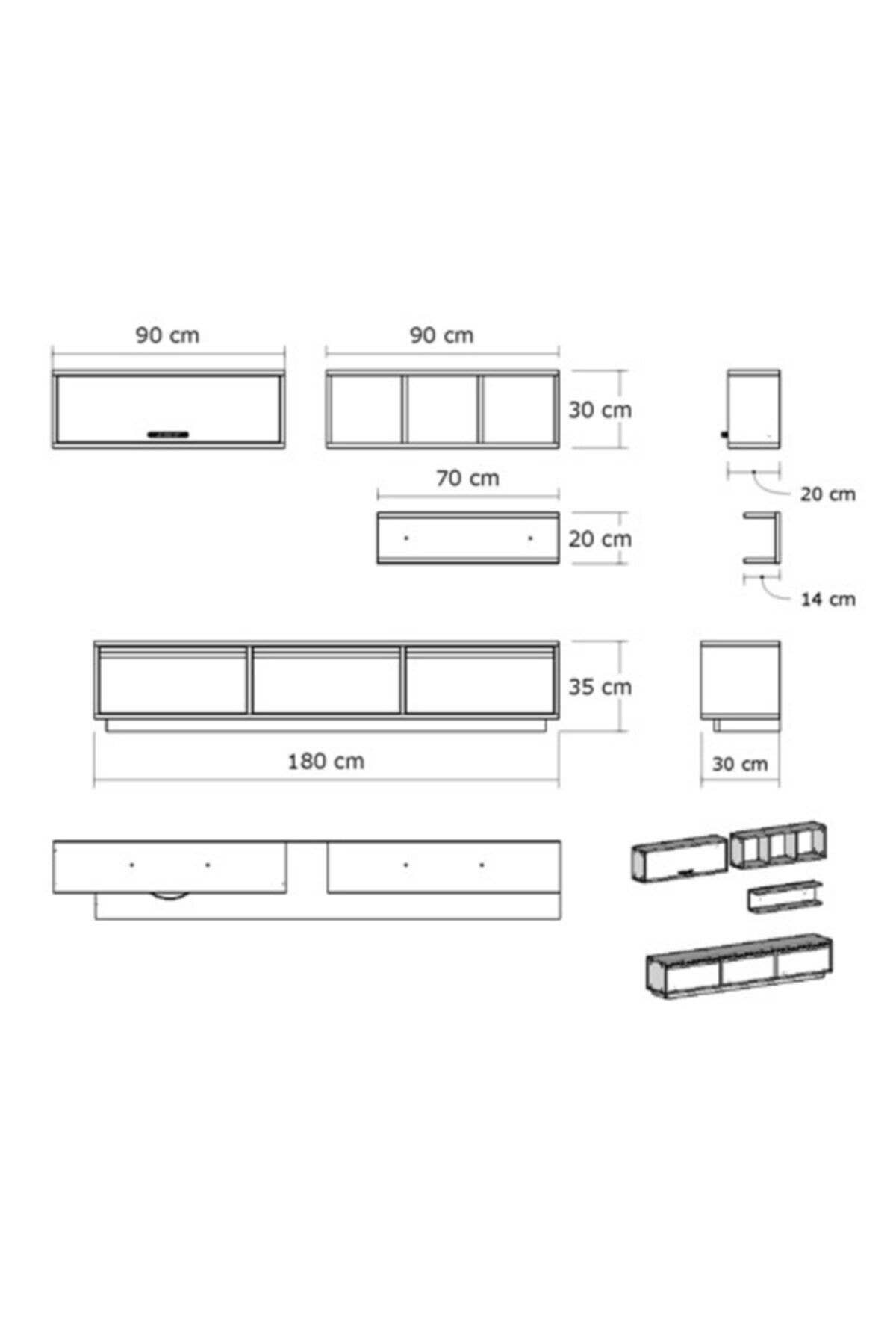 Multi Colored Decormet Prag TV Unit White for wholesale on Faire1