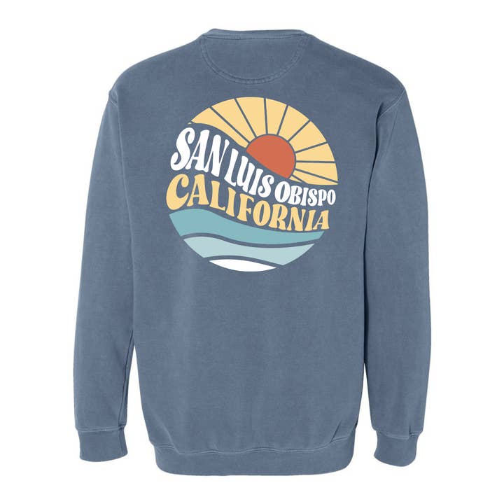 SLO Sun & Waves Comfort Crewneck for wholesale by Pippa & Ky