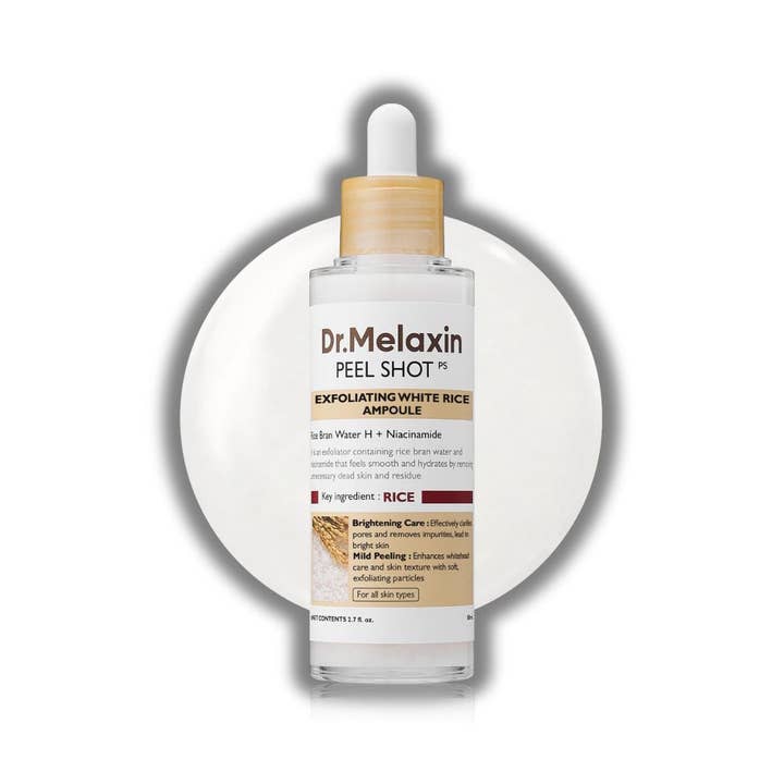 Dr.Melaxin PEEL SHOT EXFOLIATING WHITE RICE AMPOULE 80ml for wholesale by Beauty Bridge Inc
