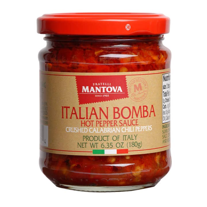Mantova Italian Bomba Hot Pepper Sauce, 6.35 oz. for wholesale by Fine Italian Food