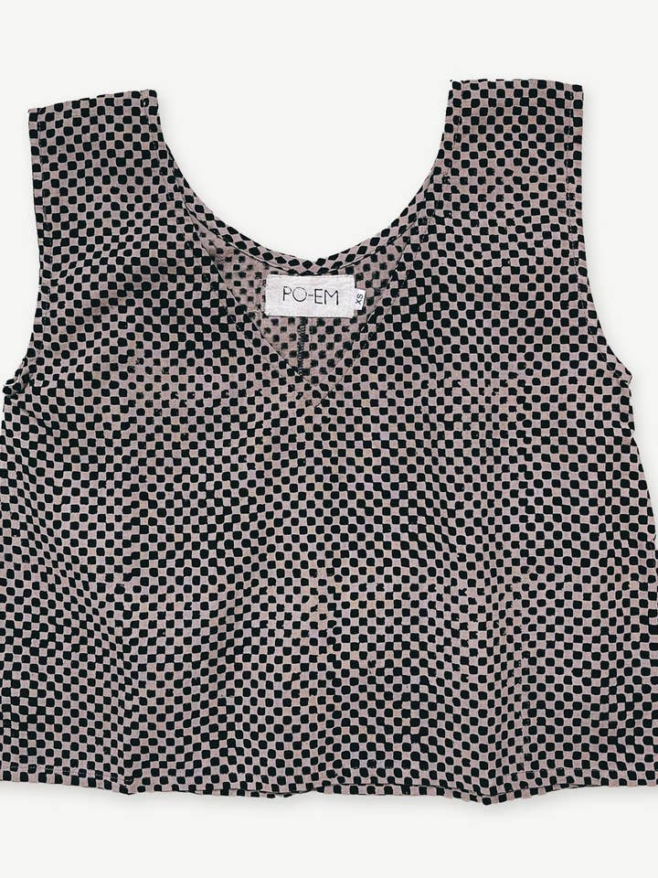 Handloom Blouse Tank Top in Mosaic Checkered for wholesale by PO-EM