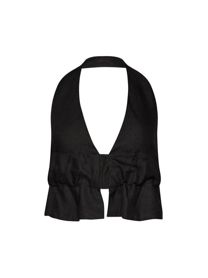 Shade Juana Open-Back Linen Halter Top for wholesale on Faire6