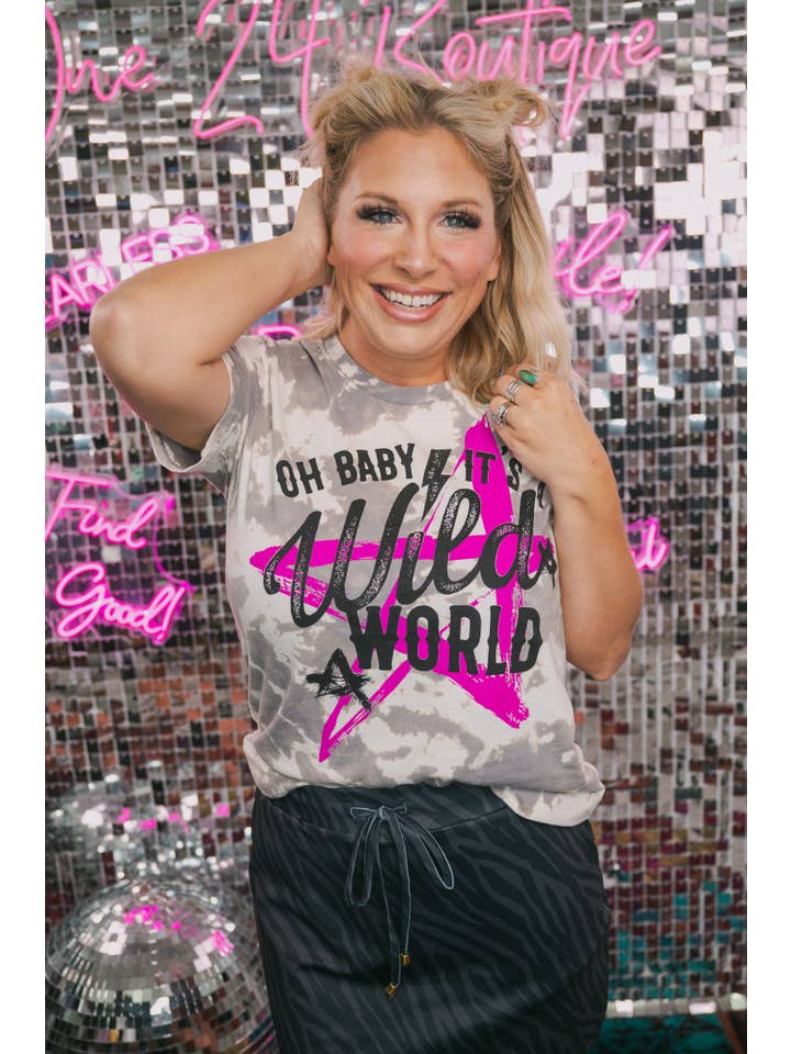 One24 Rags – wholesale Screen printed t-shirt – Women′s – Wild World Tee