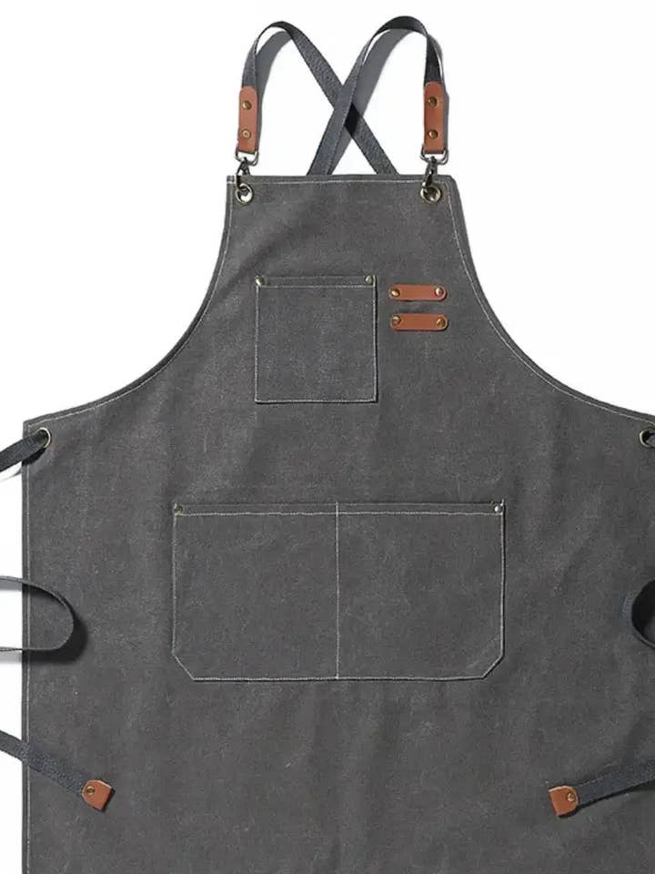 Heavy Cotton Canvas Cross Back Aprons for wholesale by Fodory