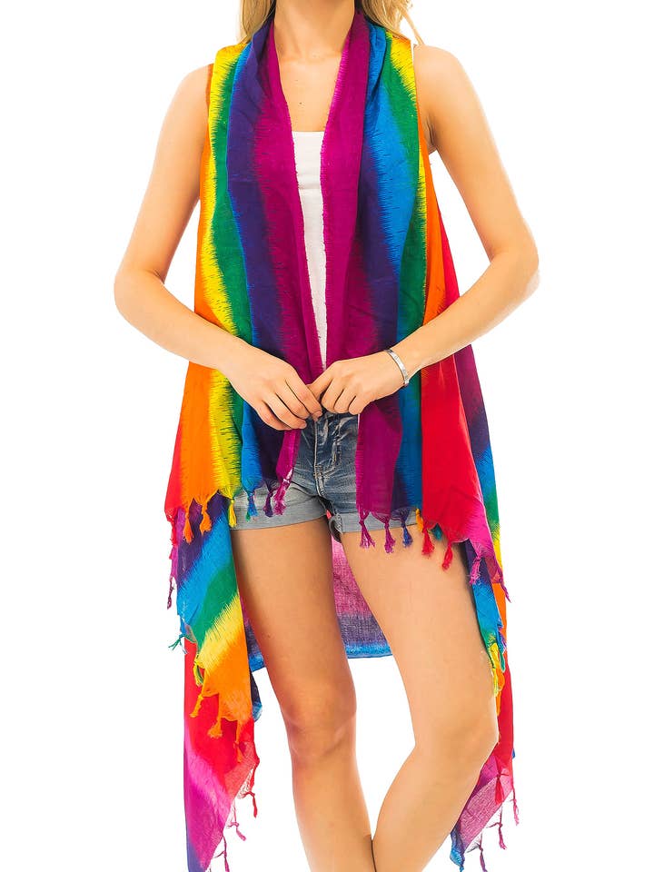 Chaleco Cubierta de Algodón Refrescante con Rayas Arcoíris para venta al por mayor de Cap Zone