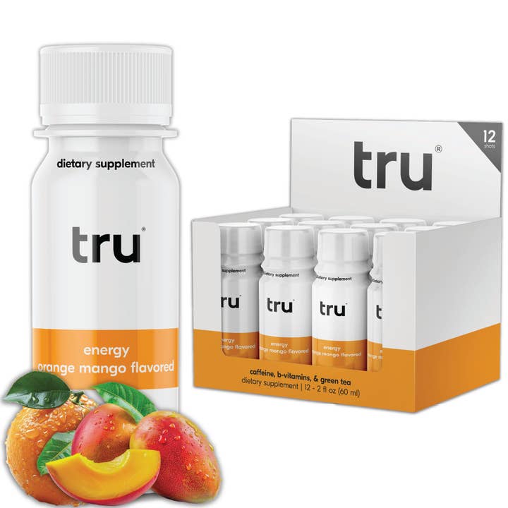 Tru - Wholesale Sports/Energy Drink - Tru Energy Wellness Shots, Orange Mango (Pack of 12)