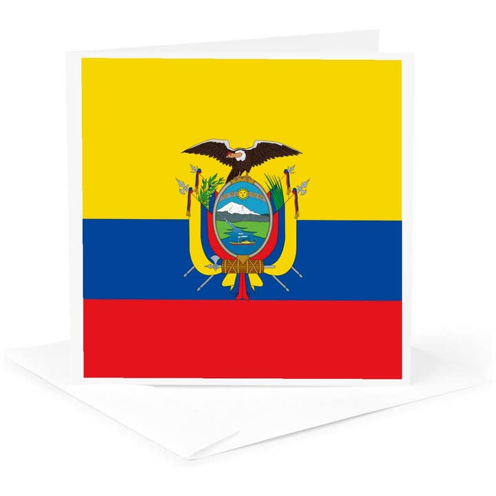 3dRose - Wholesale Everyday Greeting Card - 3dRose, Flag of Ecuador - South America American - Ecuadorian yellow blue red - condor bird coat of arms, Greeting Card