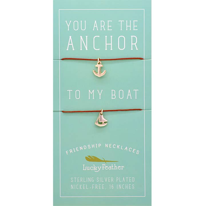 Friendship Necklace - Silver - ANCHOR/BOAT for wholesale by Lucky Feather