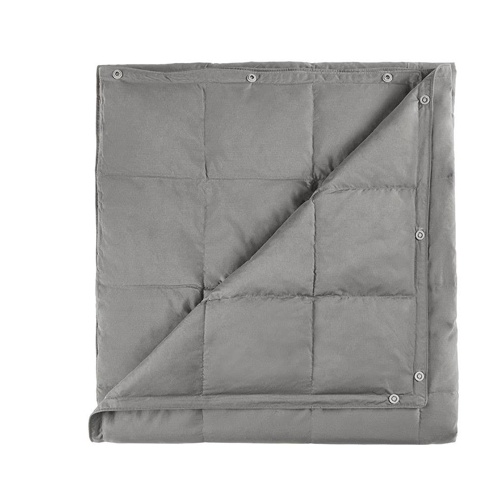 Olliix - Vente Plaids - Couverture portable de camping en duvet et plumes d'oie, gris9