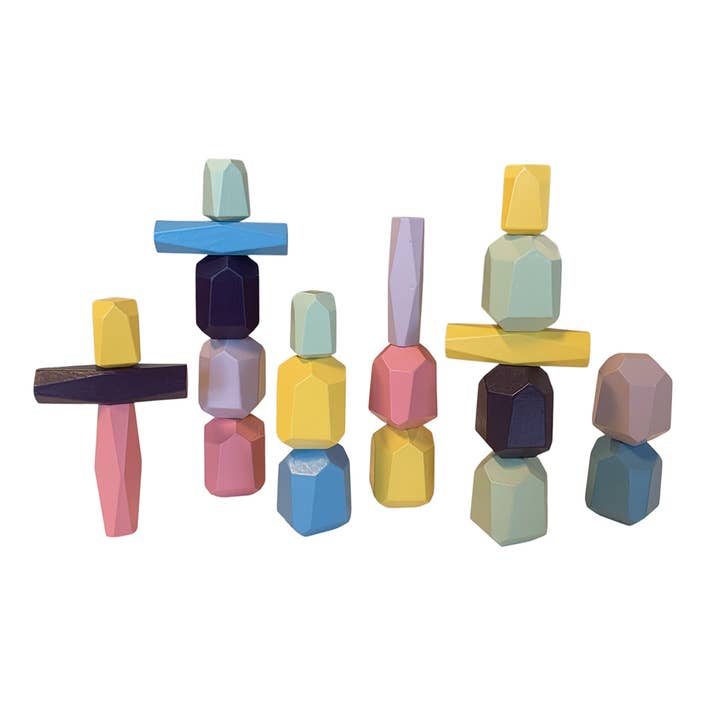 Magni | Montessori stacking and balancing stones in wood for wholesale by Magni ApS