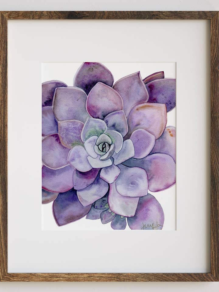 Lavender Dreams Succulent Art Print for wholesale by Jradartdesign